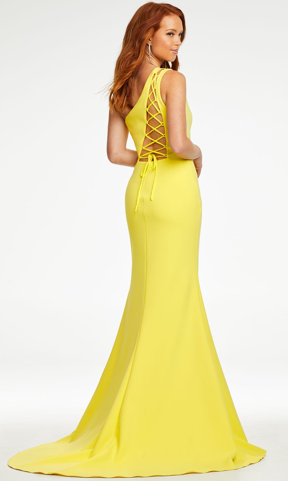 Ashley Lauren - 11119 One Shoulder Lace Up Gown Special Occasion Dress