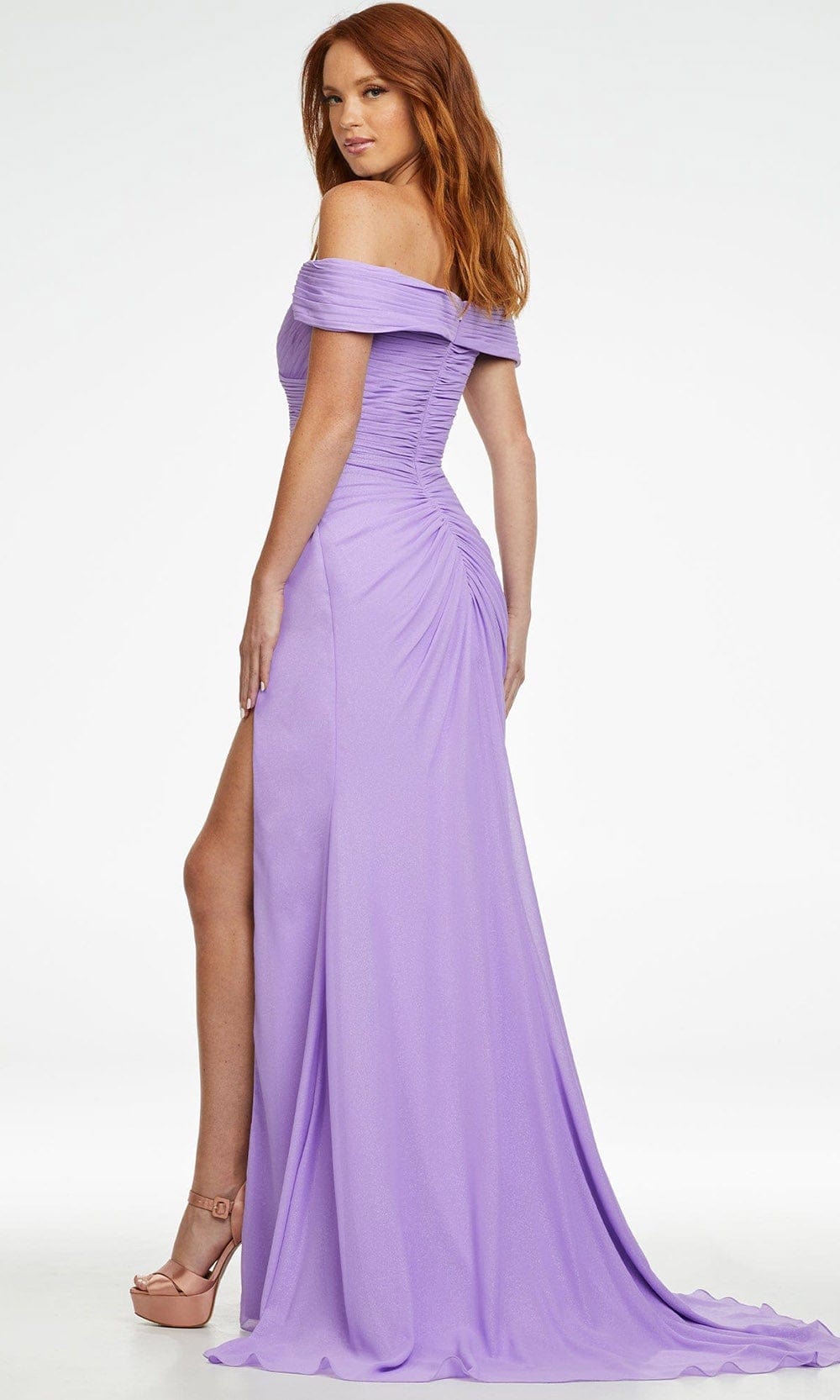 Ashley Lauren - 11136 Shirr-Ornate Off Shoulder Gown Prom Dresses