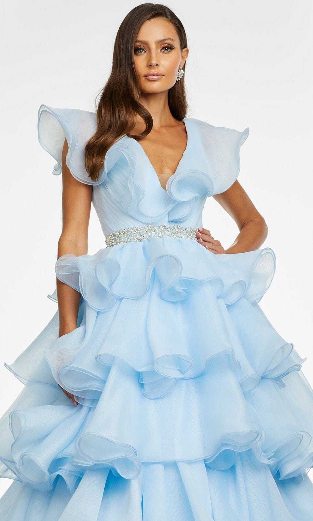 Ashley Lauren - 11154 Ruffle Ornate Ballgown Prom Dresses