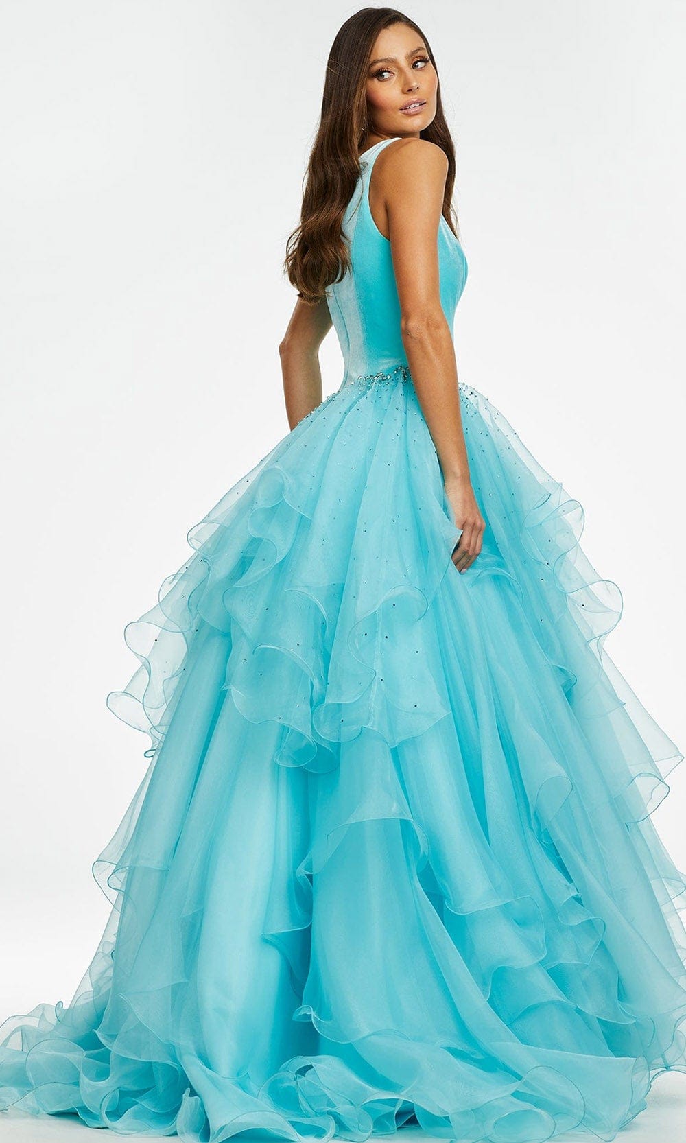 Ashley Lauren - 11165 Jeweled Organza Ballgown Prom Dresses