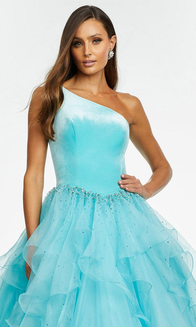 Ashley Lauren - 11165 Jeweled Organza Ballgown Prom Dresses