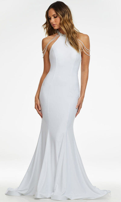 Ashley Lauren - 11170 Beaded High Halter Mermaid Gown Prom Dresses