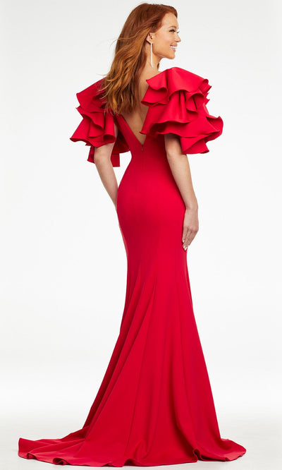 Ashley Lauren - 11171 Ruffled Sleeve Trumpet Gown Evening Dresses