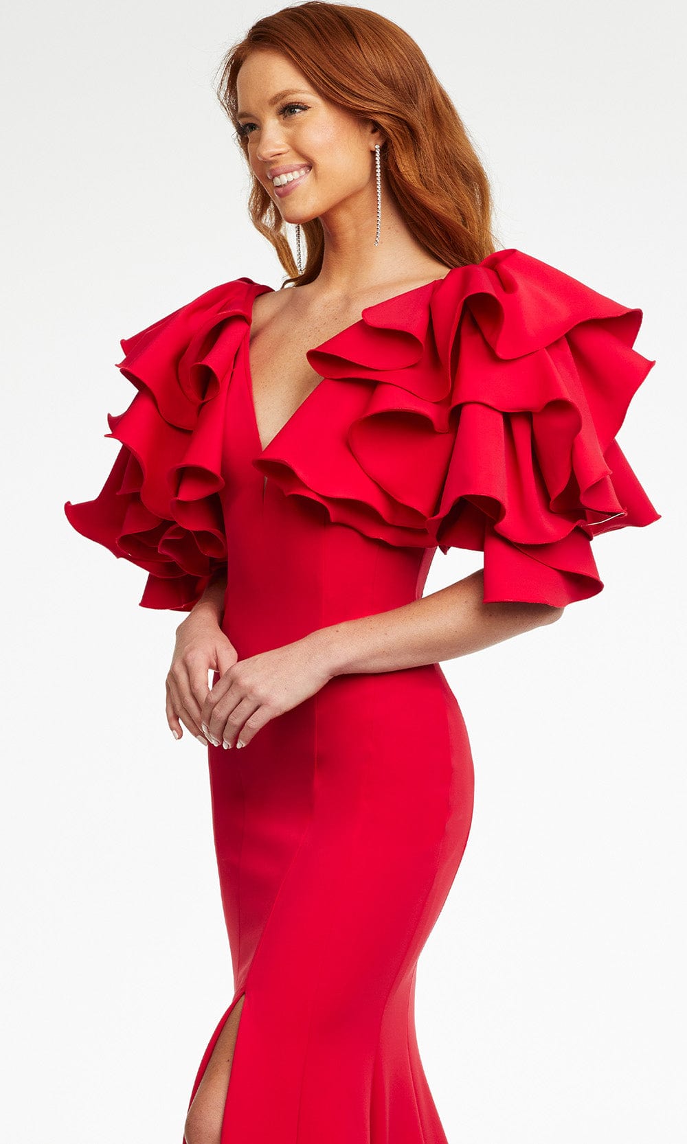 Ashley Lauren - 11171 Ruffled Sleeve Trumpet Gown Evening Dresses