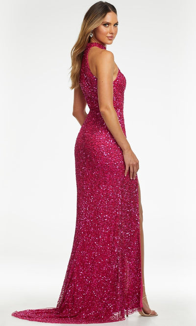 Ashley Lauren - 11174 High Halter Sequin Gown Prom Dresses