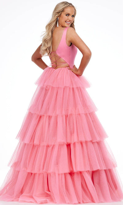 Ashley Lauren - 11187 Sleeveless Tiered Tulle Gown Prom Dresses