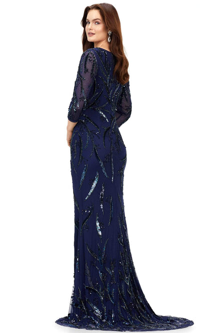 Ashley Lauren 11205 - V-Neck Sequin Evening Gown Evening Gown