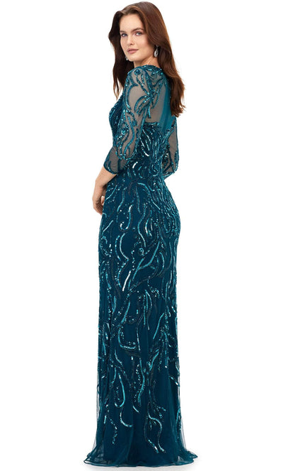 Ashley Lauren 11208 - Illusion Neckline Beaded Evening Gown Special Occasion Dress