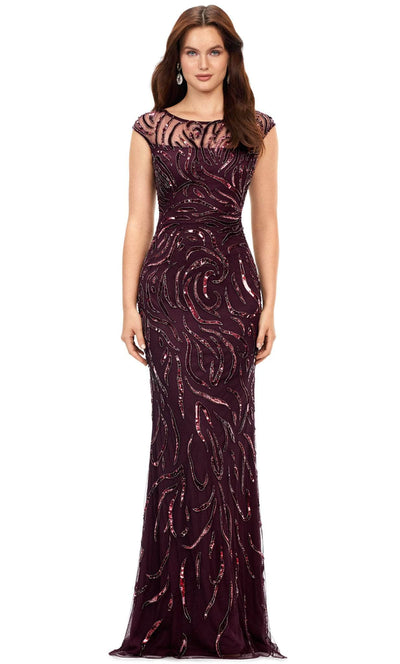 Ashley Lauren 11212 - Cap Sleeved Evening Dress Special Occasion Dress 0 / Merlot