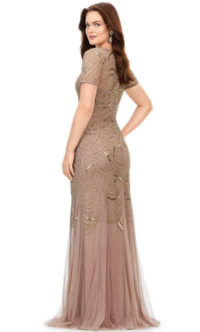 Ashley Lauren 11215 - Short Sleeve Beaded Evening Gown Special Occasion Dress