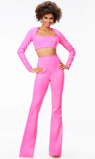 Ashley Lauren 11220 - Two Piece Jumpsuit Special Occasion Dress 0 / Hot Pink