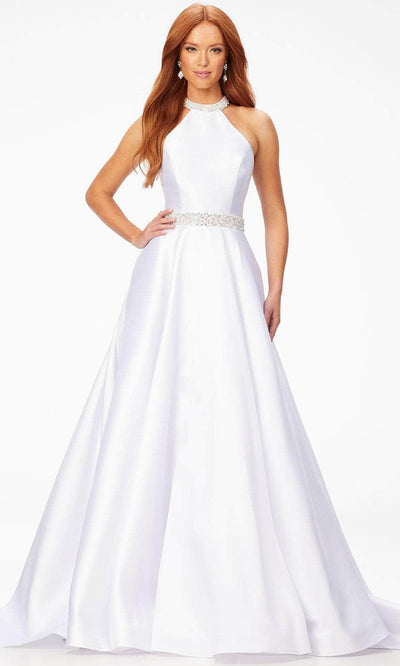 Ashley Lauren 11230 - Halter Neck Wedding Gown Special Occasion Dress 0 / White