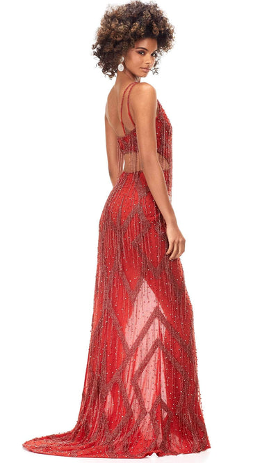 Ashley Lauren 11280 - Fringed Asymmetrical Prom Gown Special Occasion Dress