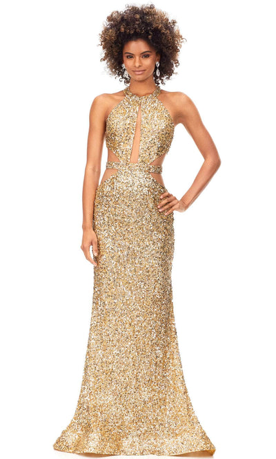 Ashley Lauren 11286 - Sequin Sleeveless Gown Special Occasion Dress 0 / Gold