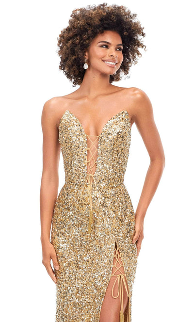 Ashley Lauren 11292 - Sequin Strapless Gown Special Occasion Dress