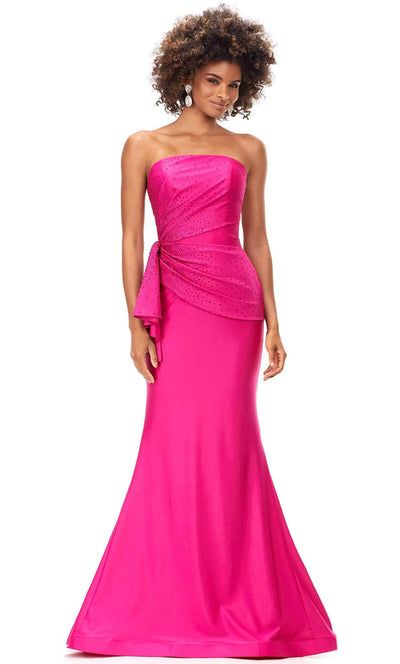 Ashley Lauren 11295 - Strapless Formal Beaded Dress Special Occasion Dress 0 / Fuchsia