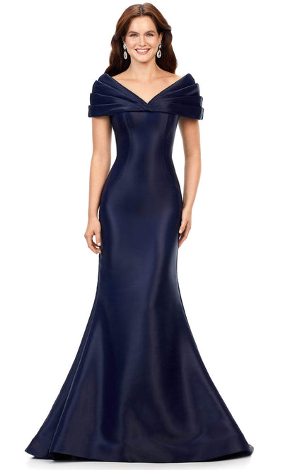 Ashley Lauren 11300 - Satin Off-Shoulder Evening Gown Special Occasion Dress