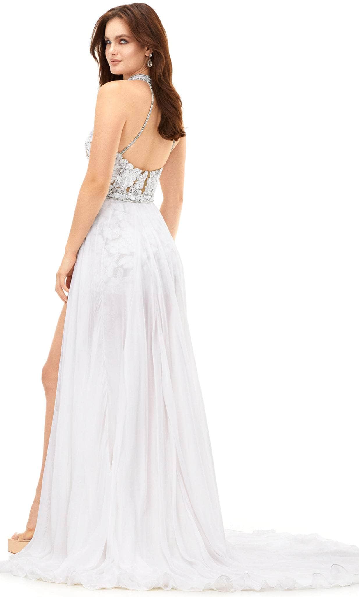 Ashley Lauren 11354 - Beaded Halter Romper With Overskirt Special Occasion Dress