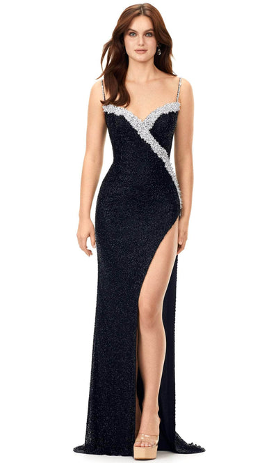 Ashley Lauren 11368 - Sleeveless Beaded Evening Gown Evening Gown 0 / Black