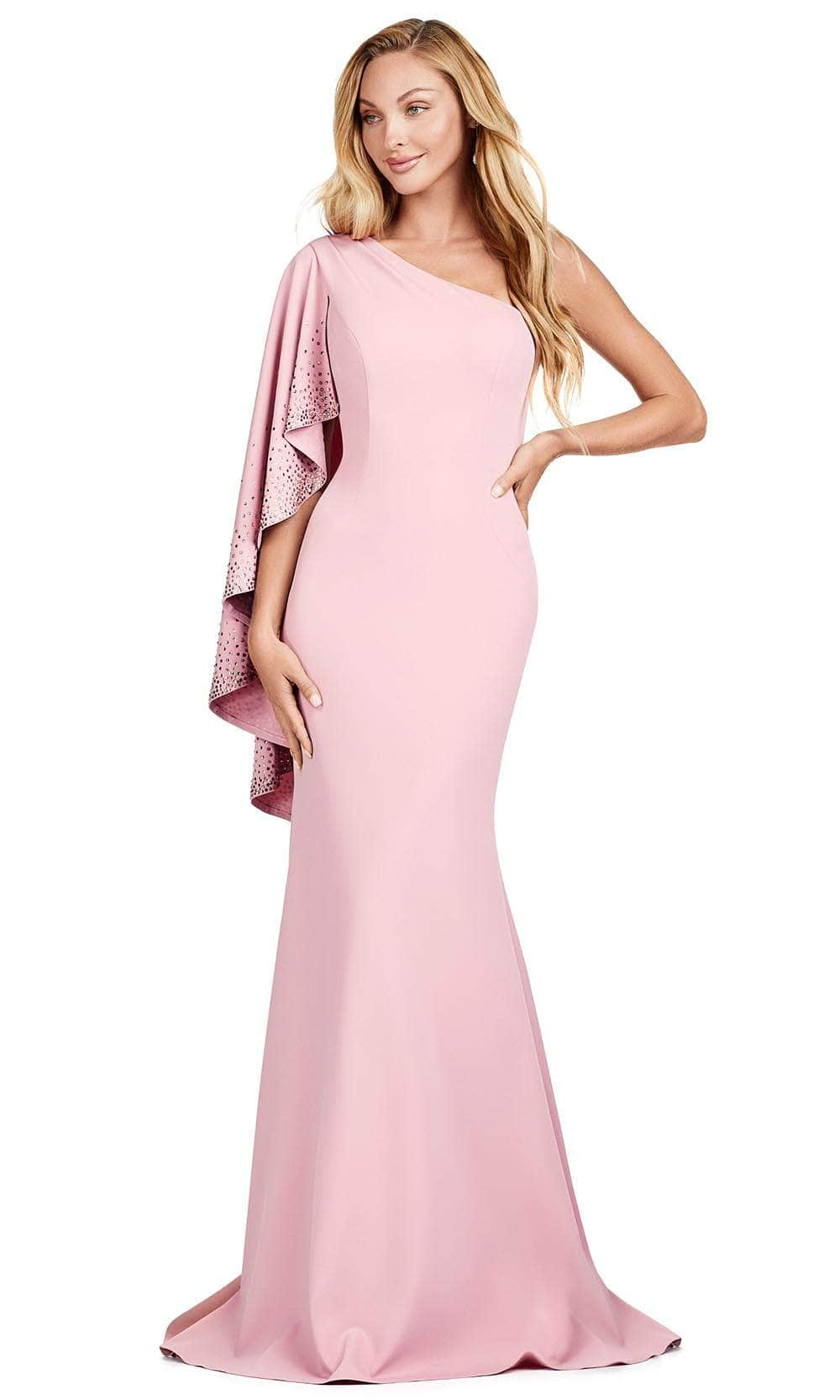 Ashley Lauren 11421 - Asymmetric Mermaid Evening Gown 00 /  Rose