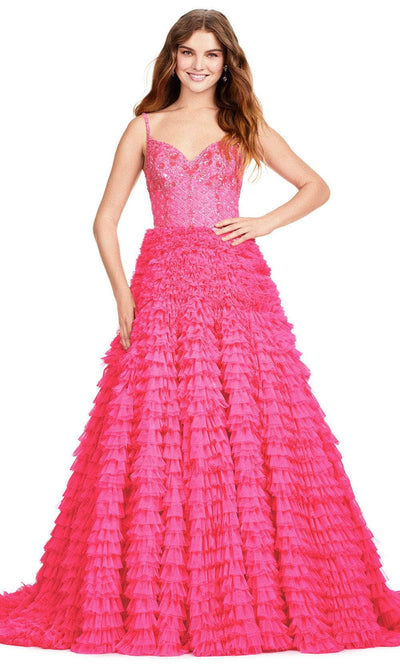 Ashley Lauren 11427 - Sweetheart Sleeveless Ballgown Ball Gowns 0 /  Hot Pink