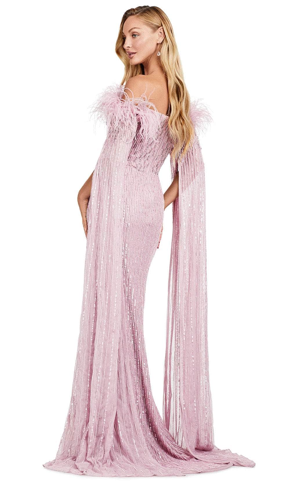 Ashley Lauren 11429 - Off-Shoulder Feather Detail Dress Evening Dresses