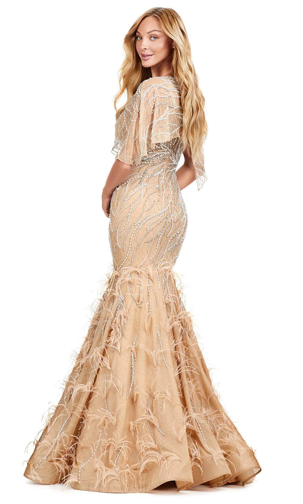 Ashley Lauren 11431 - Cape Sleeve Mermaid Evening Gown Prom Dresses