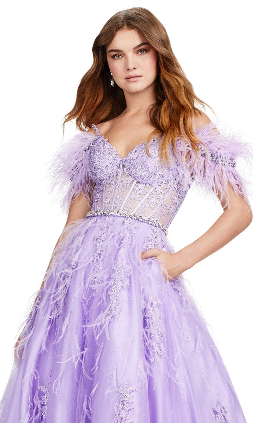 Ashley Lauren 11447 - Beaded Lace Corset Evening Gown Evening Dresses