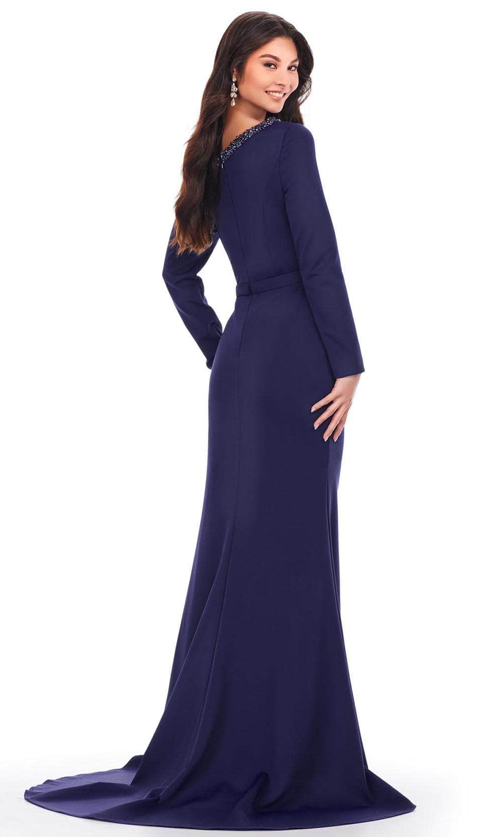 Ashley Lauren 11450 - Long Sleeve Scuba Evening Gown Evening Dresses
