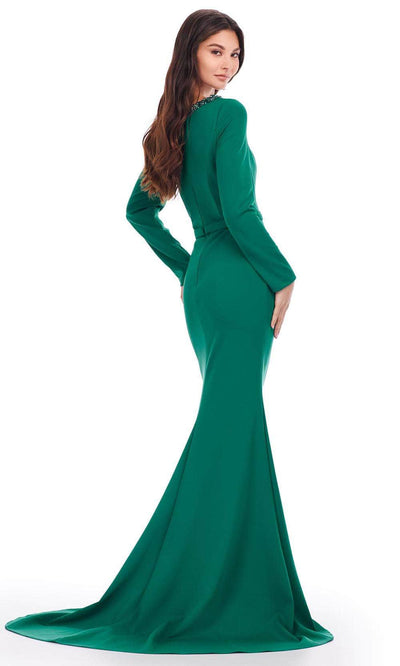 Ashley Lauren 11450 - Long Sleeve Scuba Evening Gown Evening Dresses