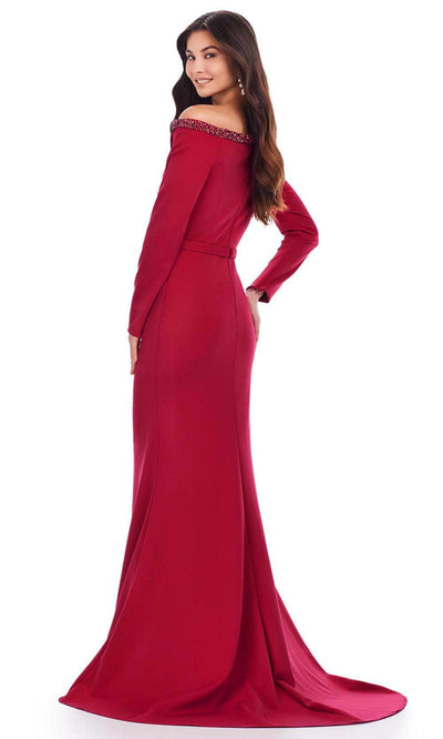Ashley Lauren 11450 - Long Sleeve Scuba Evening Gown Evening Dresses