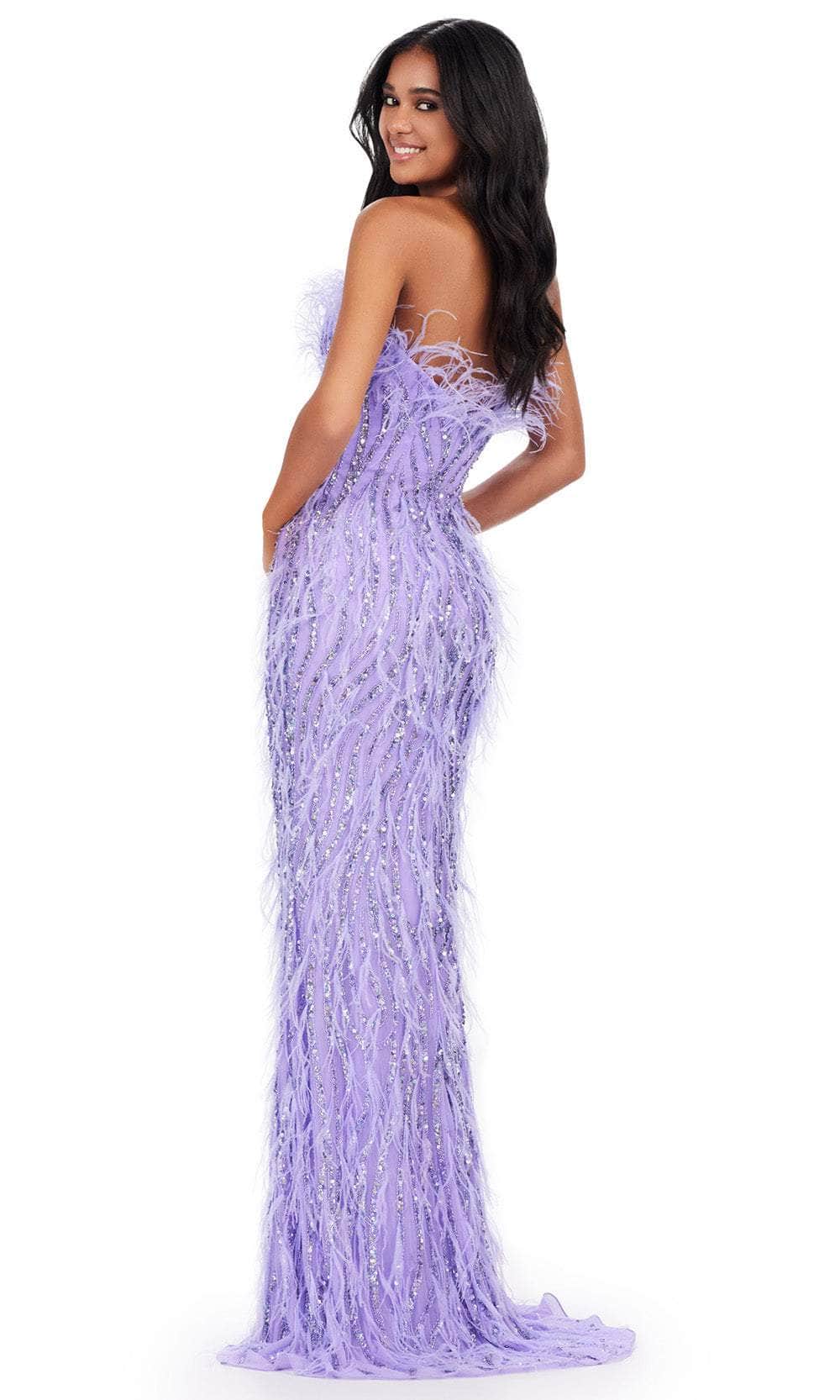 Ashley Lauren 11453 - Feather Detailed Prom Dress Prom Dresses