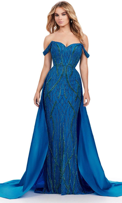 Ashley Lauren 11458 - Sweetheart Overskirt Prom Dress Ball Gowns 0 /  Peacock
