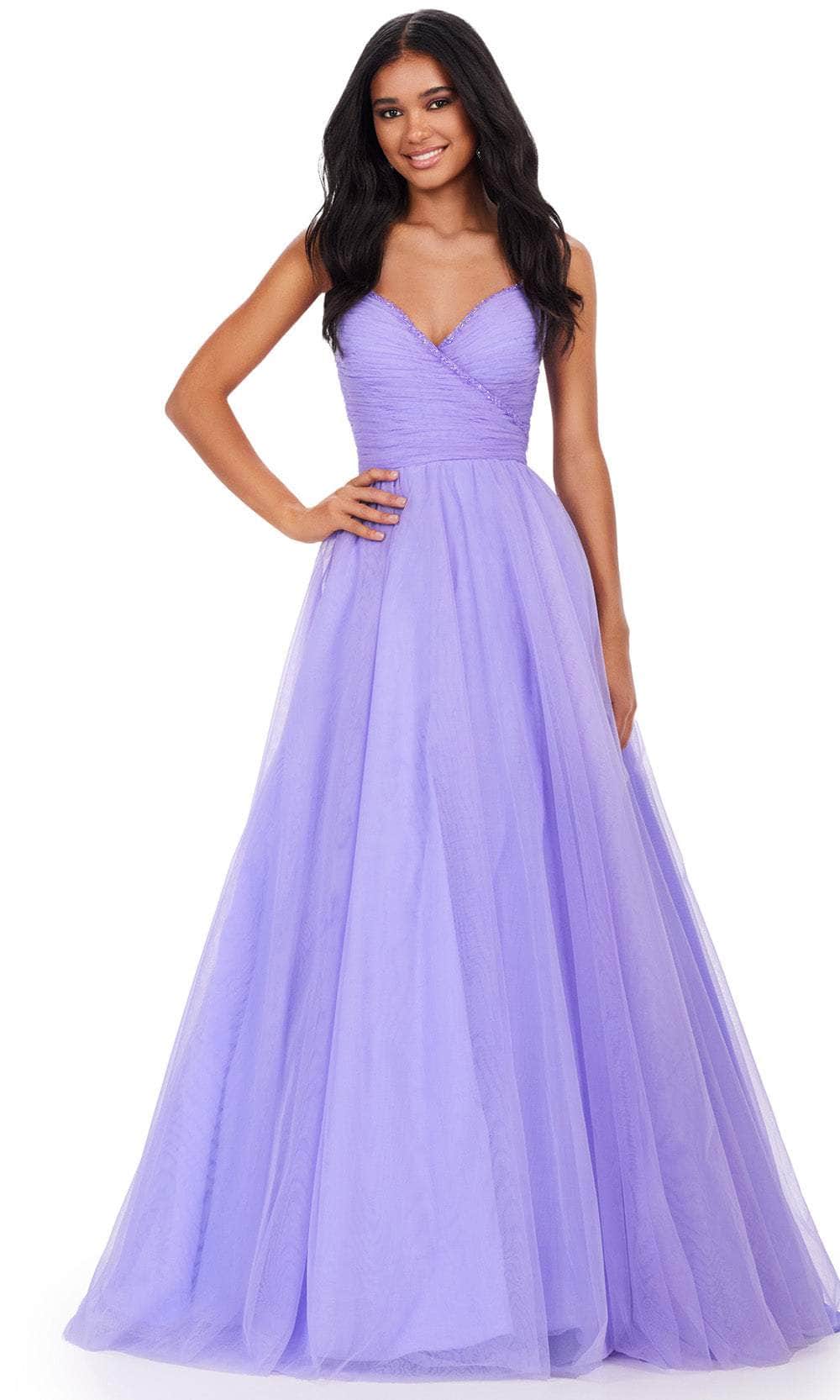 Ashley Lauren 11461 - Beaded Trim Prom Dress 00 /  Lilac