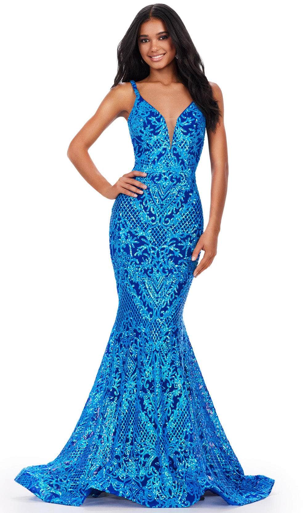 Ashley Lauren 11466 - Long Sequins Mermaid Dress - Spaghetti Straps, Corset Bodice, Sequin Pattern, Illusion Inset, V-Open Back, Sweep Train 2 / Ashley Lauren 11466 - Long Sequins Mermaid Dress - Spaghetti Straps, Corset Bodice, Sequin Pattern, Illusion Inset, V-Open Back, Sweep Train 2 /