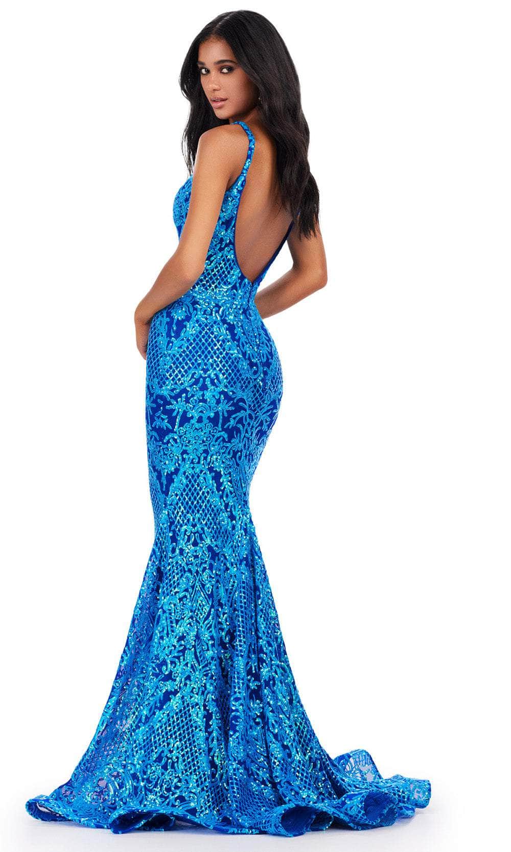 ashley lauren blue sequin dress Ashley Lauren 4500 Size 0 Sky blue homecoming dress beaded sequins