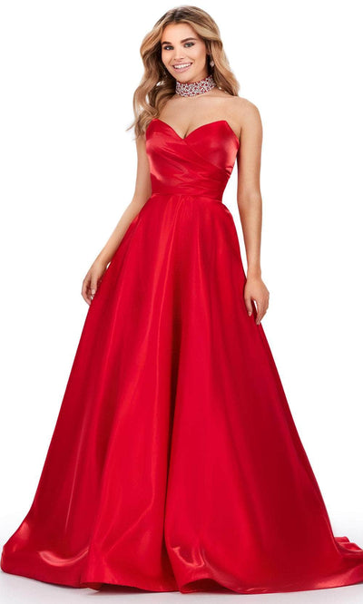 Ashley Lauren 11473 - Beaded Choker Prom Dress 00 /  Red