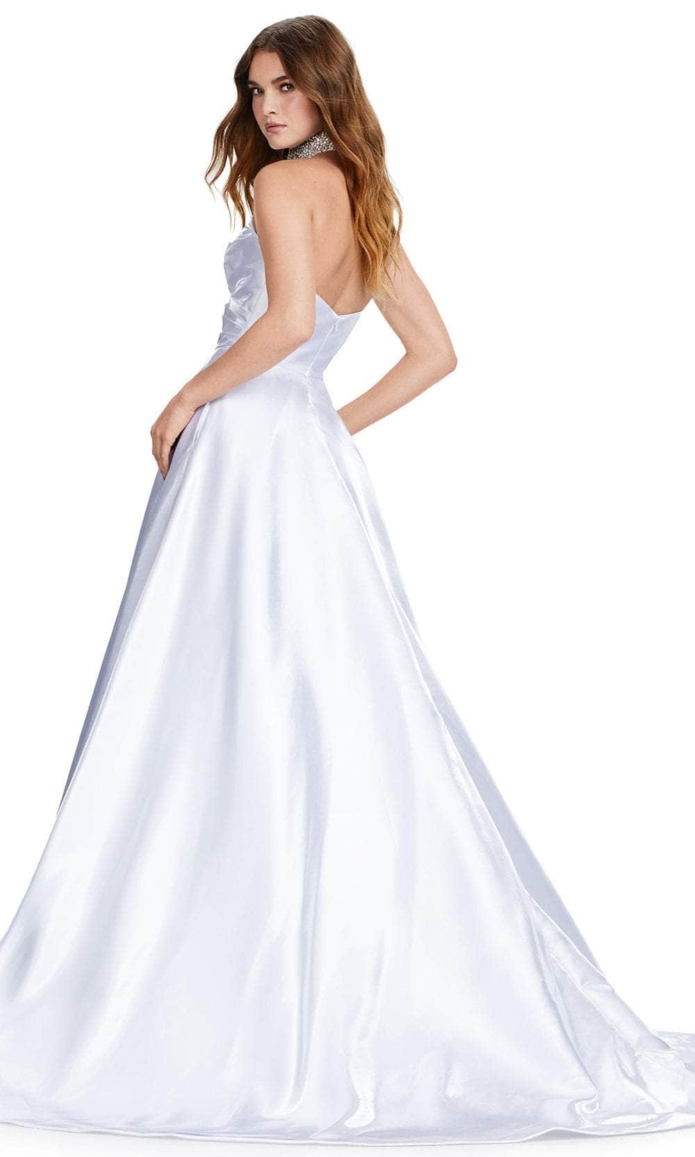 Ashley Lauren 11473 - Long Satin A-Line Dress - Strapless, Pleated Bodice, Pockets, Midrise Back, Sweep Train 4 / Hot Pink Ashley Lauren 11473 - Long Satin A-Line Dress - Strapless, Pleated Bodice, Pockets, Midrise Back, Sweep Train 4 / Hot Pink