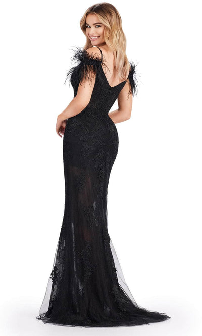 Ashley Lauren 11481 - Feather Sleeve Prom Dress Prom Dresses