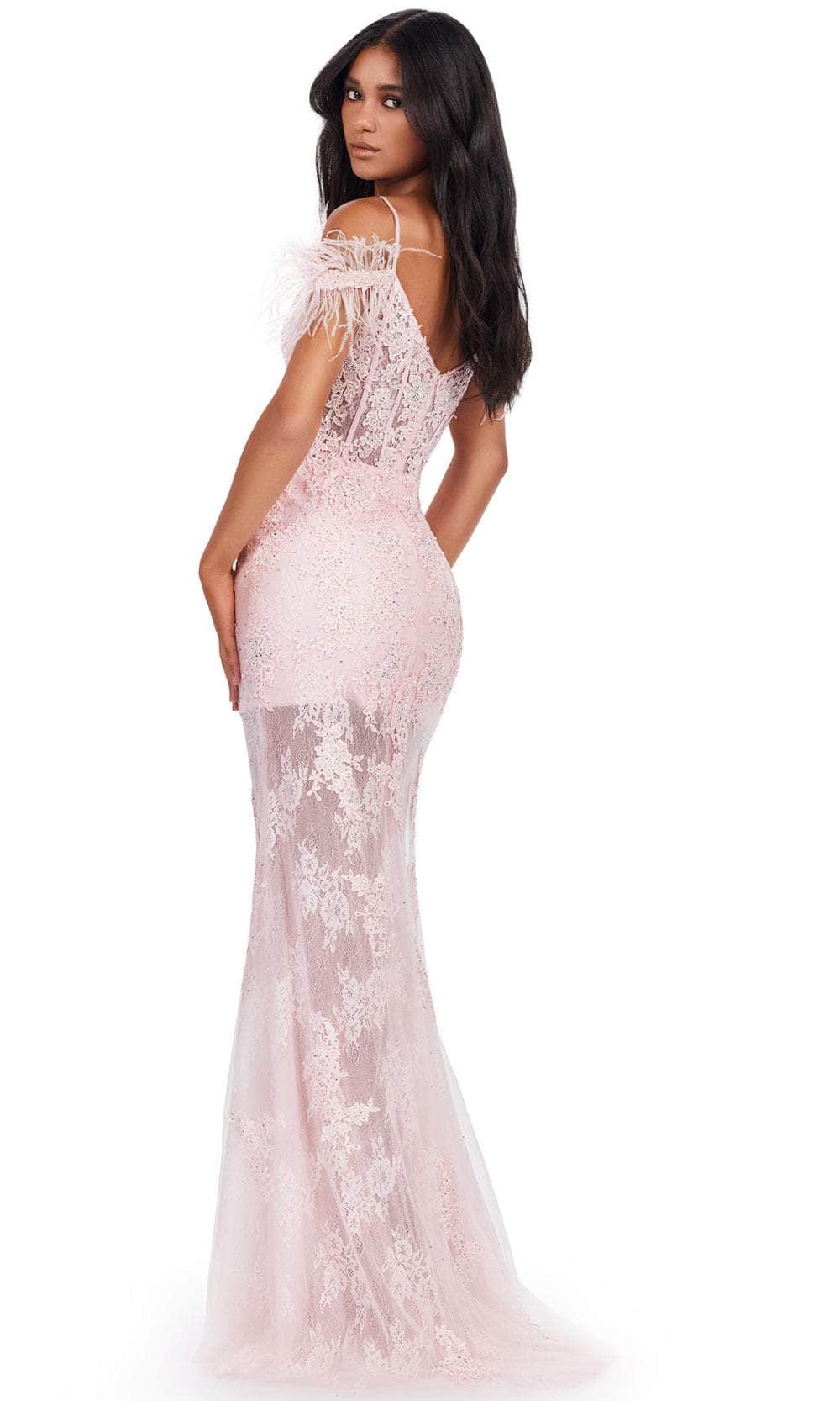 Ashley Lauren 11481 - Feather Sleeve Prom Dress Prom Dresses