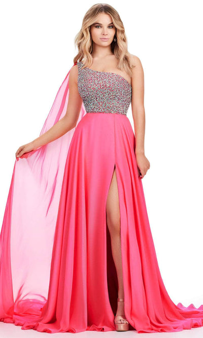 Ashley Lauren 11482 - Beaded Bustier Prom Gown 00 /  Hot Pink