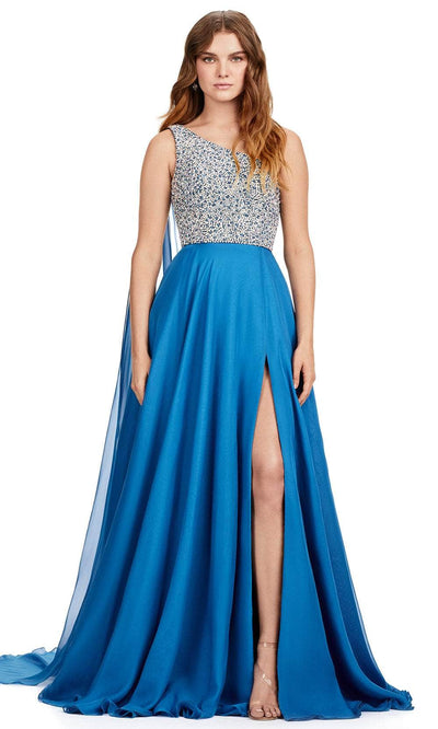 Ashley Lauren 11482 - Beaded Bustier Prom Gown 00 /  Peacock