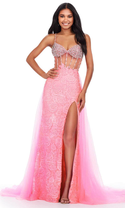 Ashley Lauren 11517 - Sleeveless Corset Gown Ball Gowns 0 /  Candy Pink