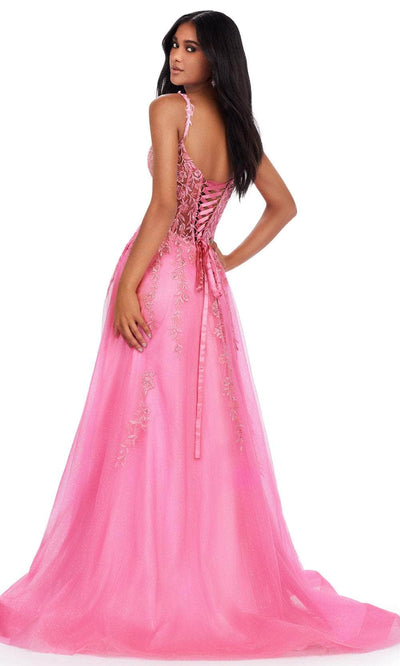 Ashley Lauren 11526 - Lace-Up Back V-Neck Prom Gown Prom Dresses