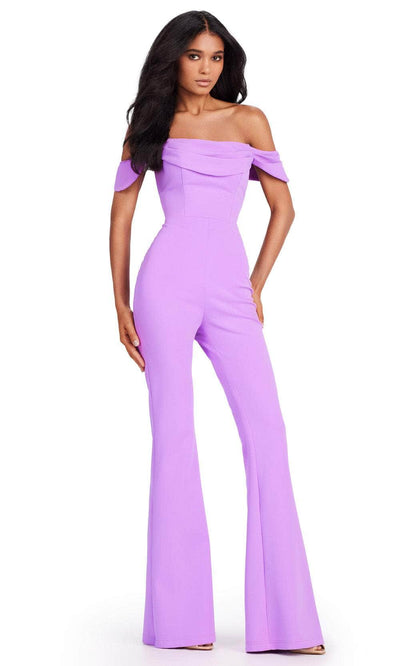 Ashley Lauren 11532 - Cap Sleeve Flared Jumpsuit 00 /  Orchid