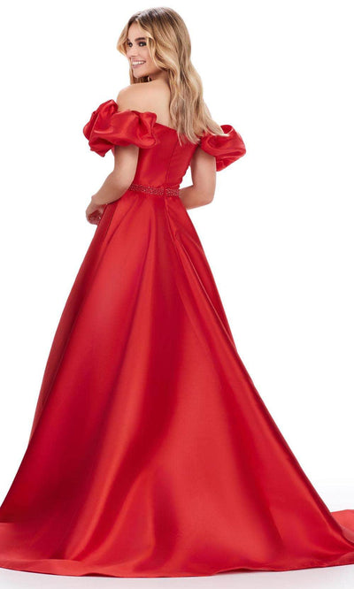 Ashley Lauren 11542 - Puff Sleeve Mikado Prom Dress Ball Gowns