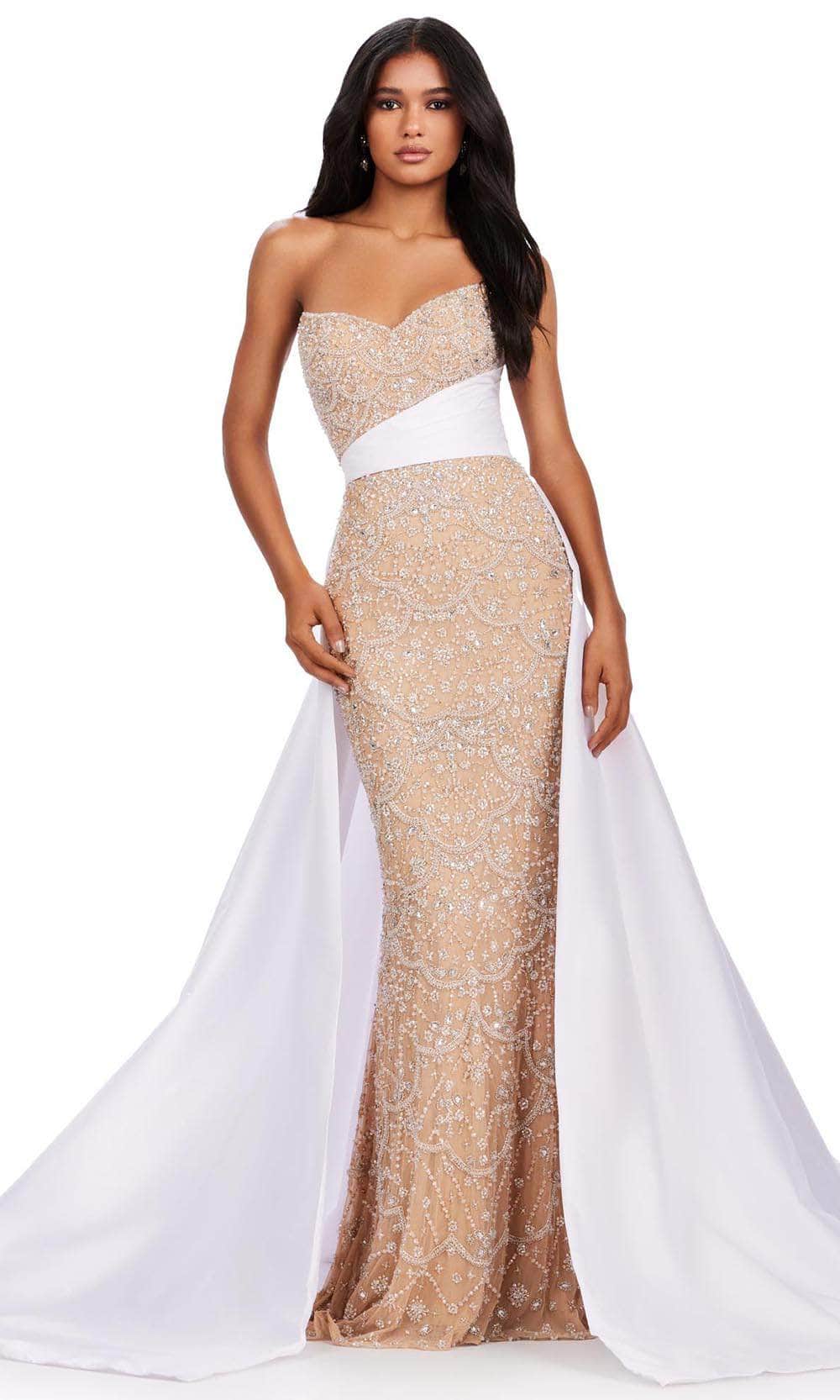 Ashley Lauren 11571 - Beaded Strapless Gown Ball Gowns 0 /  Ivory