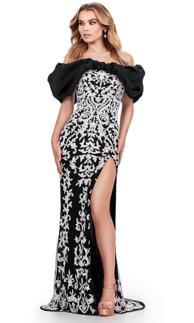Ashley Lauren 11581 - Oversized Bow Prom Dress Ball Gowns 0 /  Black