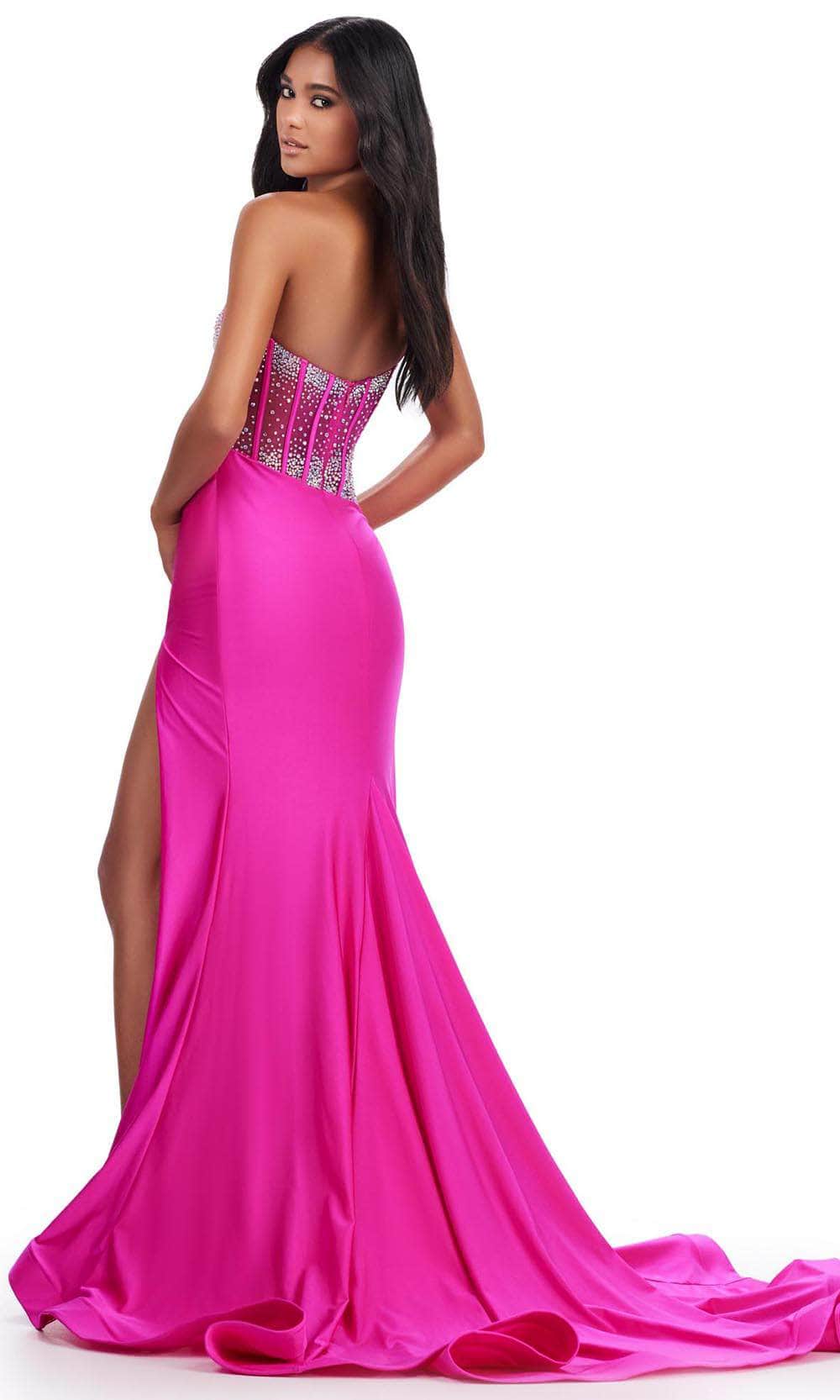 Ashley Lauren 11617 - Asymmetrical Sheer Corset Prom Dress Prom Dresses
