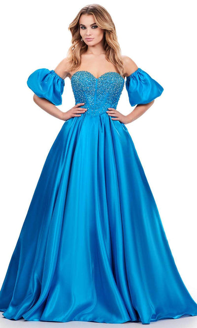 Ashley Lauren 11642 - Bejeweled Sweetheart Prom Dress 00 /  Peacock